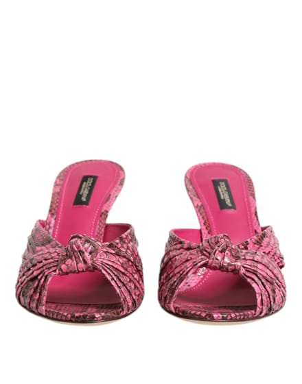 Dolce & Gabbana Roze Leren Hakken Slides Sandalen Schoenen