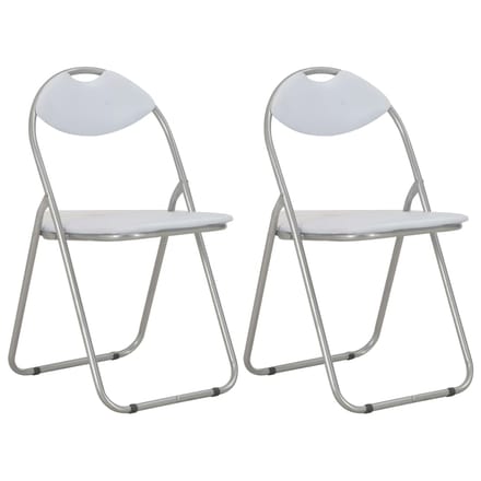 vidaXL - Opklapbare - stoelen, - 2 - stuks, - wit - kunstleer