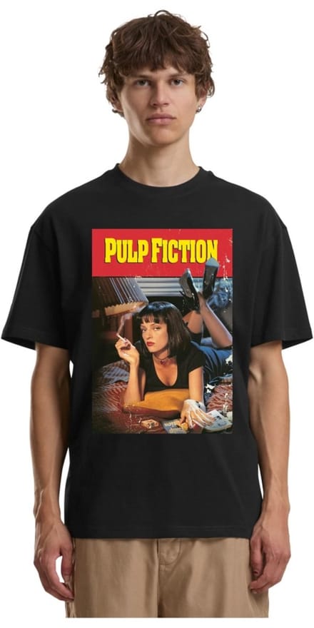 Merchcode Pulp Fiction - Clean Oversize Heren Tshirt - XXS - Zwart
