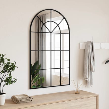 vidaXL - Wandspiegel - boog - 60x100 - cm - ijzer - zwart