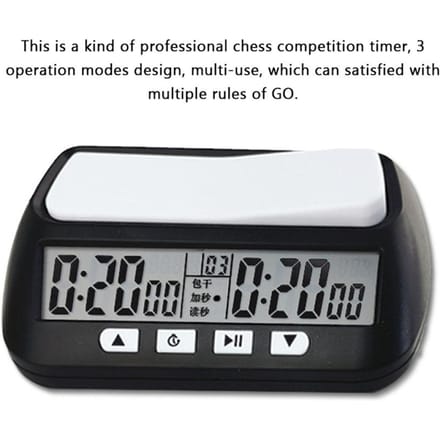 Professionele schaakklok Elektronisch bordspel Competitie-urenteller Compacte count-up-down timer geel