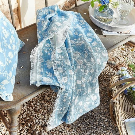 LOBERON Plaid Corvelique blauw/crème
