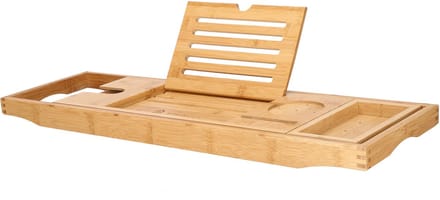 Springos Badplank | Badrek | Badkamer accessoires | Verstelbaar | 74.5-109 cm | 4.6 cm | Bamboe