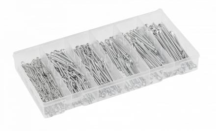 Hogert Technik HT8G504 - Zestaw Zawleczek Prosty - 555 stuks - Stalen Pins - Organizer