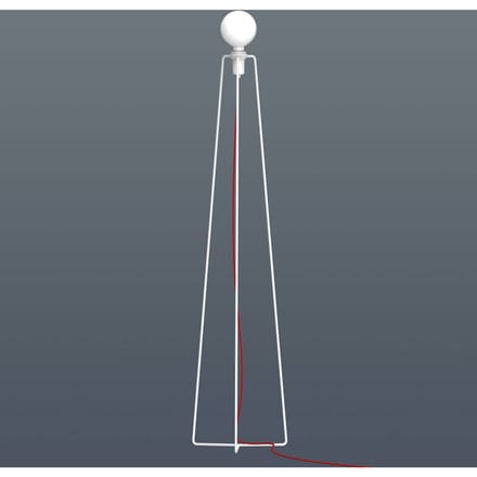 GRUPA Model M3 LED vloerlamp wit, kabel rood