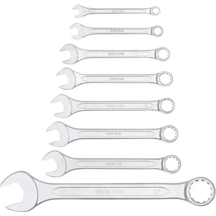 Set van 8 stuks combinatiesleutels, plat en veelhoekig, chroomstaal Cyclus