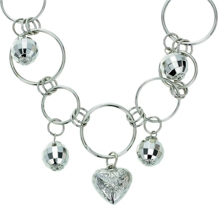 Behave - Ketting met grove schakels en hartje zilverkleur - 59 cm