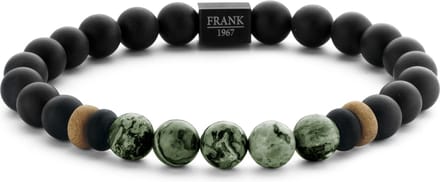 Frank 1967 - 7FB-0756 - kralenarmband heren - zwart groen
