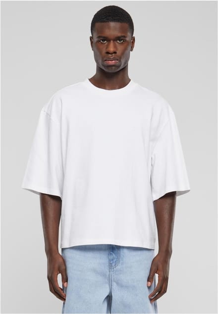 Urban Classics - Organic Oversized Cropped Heren Tshirt - 3XL - Wit