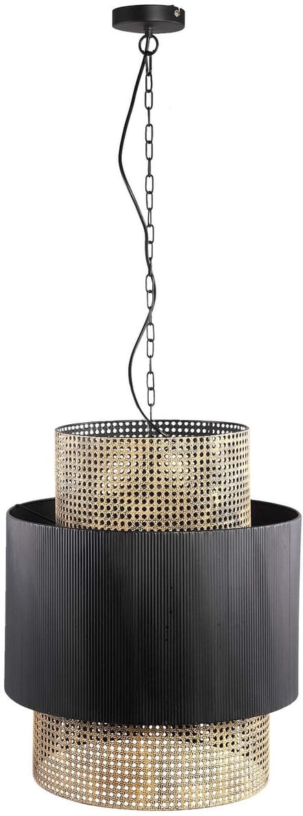 PTMD Erdila Hanglamp - H59 x Ø50 cm - Metaal - Zwart