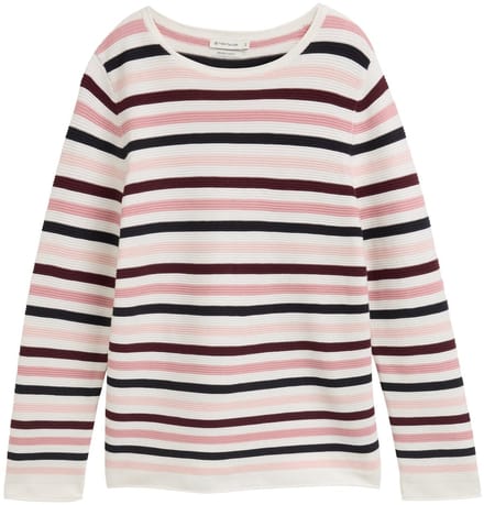 Tom Tailor - Gebreide trui van katoen - Maat S - rose ottoman knit