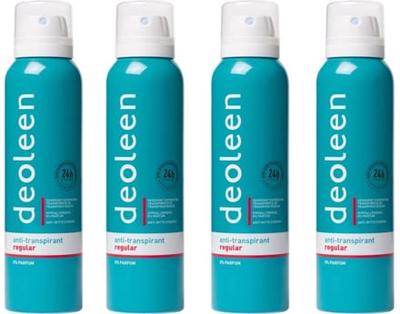 Deoleen Regular Deodorant Spray - 4 x 150 ml Voordeelverpakking