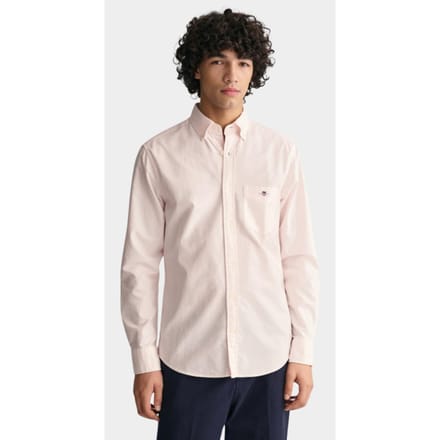 Gant Overhemd Oxford Banker Stripe Button Down Zacht Roze / male
