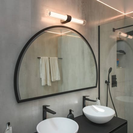 SLV LED badkamer wandlamp Lygant double, zwart, aluminium