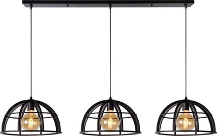 Lucide DIKRA - Hanglamp - Ø 40 cm - 3xE27 - Zwart