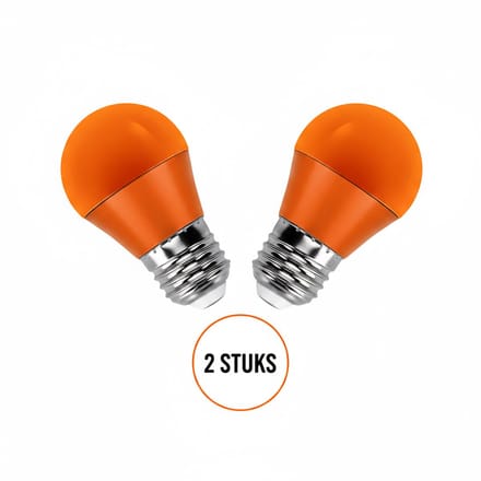 G45 kogellamp oranje 2 stuks - E27 LED lamp 4W=30W gloeilamp - 230V