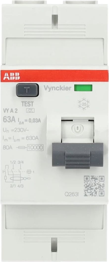 ABB Vynckier differentieelschakelaar 2-polig 40A 30mA - type A (2CSF702157R1400)