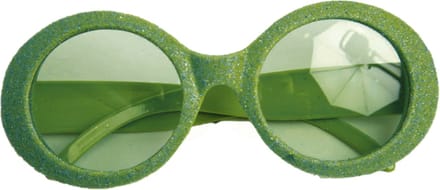 Faram Party Dames party bril - groen met glitters - Seventies/disco stijl