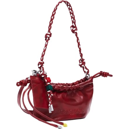 Desigual schoudertas Half Logo Waverly Bag Carmine rood