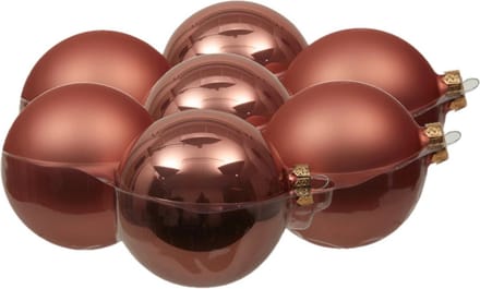 8x stuks kerstversiering kerstballen koraal roze van glas - 10 cm - mat/glans - Kerstboomversiering