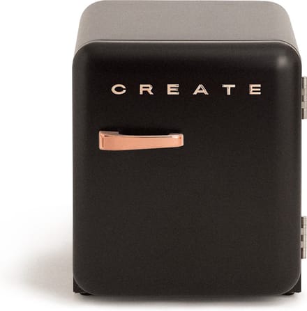 CREATE - Koelkast in retrostijl - Zwart - Handvat Roségoud - FRIDGE RETRO 48L