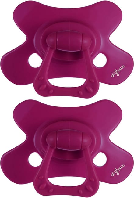 Difrax Fopspeen Natural - 12 tot 18 Maanden - Paars - 2 Stuks