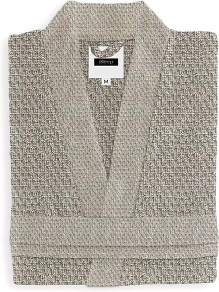 iSleep Badjas Grant - 100% Katoen - Unisex - Maat S - Taupe