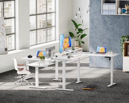 Zit Sta Bureau Elektrisch - Verstelbaar Hoekbureau - Game Bureau - L Vorm - (LxW)