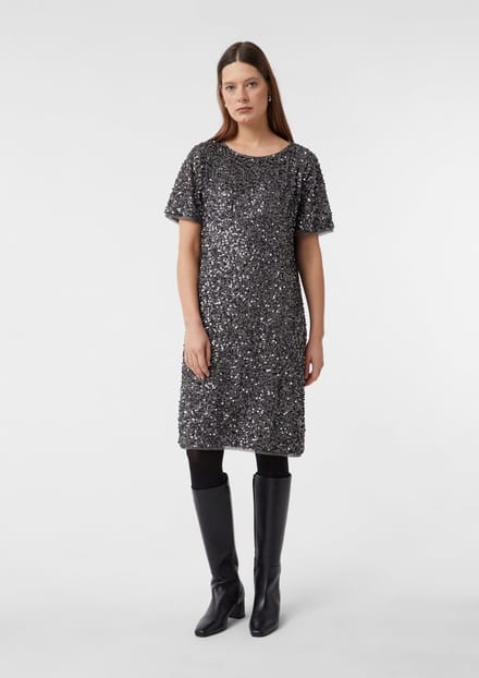 Korte Glinsterende Mousseline Jurk Dames COMMA