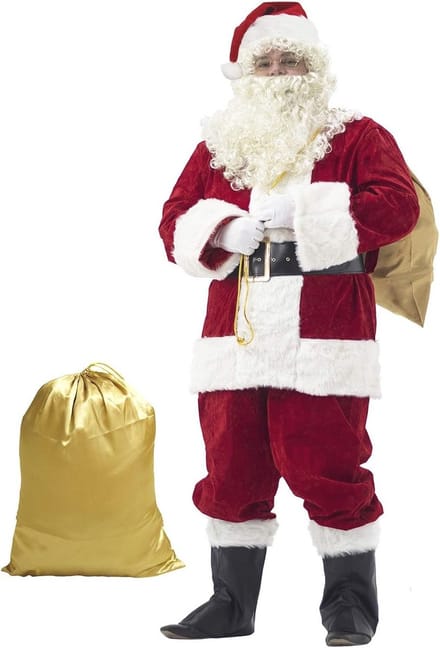 Luxe Kerstman Kostuum voor Mannen - Professioneel 11-delig Rood Outfit - Ideaal voor Kerstfeest