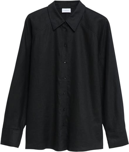 Linnenmix lange mouwen blouse voor dames COMMA