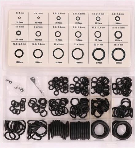 O-ringen set doos - Rubberen ringetjes - Afsluitringen - Intrilrubber - Metrisch - Assortiment - Sanitair rubber - Plumbing ring box
