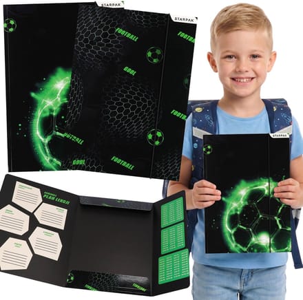 Voetbal Schoolmap met elastiek A4 voor jongens, voor documenten, tekeningen, leermateriaal
