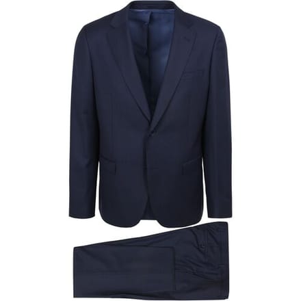 Suitable Kostuum Birds Eye Wol Donkerblauw - Maat 46 - Heren