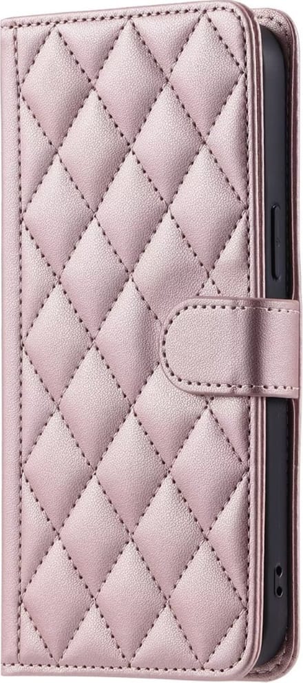 Hoesje geschikt voor iPhone 15 Plus - Bookcase - Pasjeshouder - Koord - Kunstleer - Rose Goud
