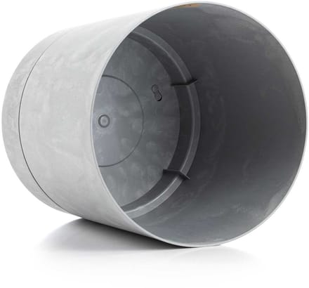 HowHomely - Bloempot met Schotel - Grijs Beton - Weerbestendig - Lichtgewicht