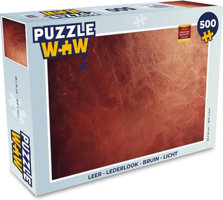 Puzzel Leer - Lederlook - Bruin - Licht - Legpuzzel - Puzzel 500 stukjes