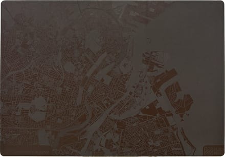 Place Maps Placemat Skyline Brugge - Belfort - Kunstleer - Champagne - 1 Stuk