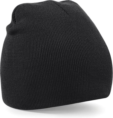 Beechfield Beanie Wintermuts - zwart - warme gebreide muts - volwassenen - 100% polyacryl