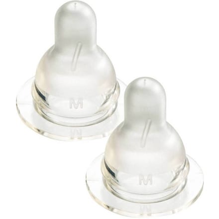 Difrax wattenschijfjes natuurlijke flessenspeen - medium - 3+ maanden - 2 stuks