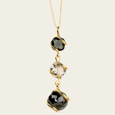 Andrea Marazzini Bubble Black swarovski kristallen ketting hanger + 45 cm ketting