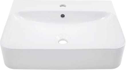 Schulte Wastafel Dara - 60,5 X 47 X 14,5 Cm - Rechthoekig - Met Overloop - Wit Keramiek