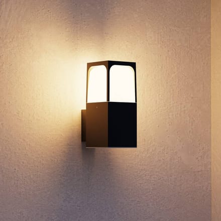 Forlight buitenwandlamp Veta, zwart, aluminium, breedte 9 cm