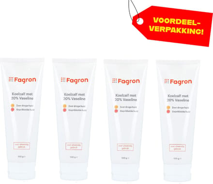 4x Fagron Koelzalf Met 20% Vaseline - Voordeelverpakking!