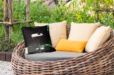 Tuinkussen - Kers - Cocktail - Rood - Marmer - 40x40 cm - Weerbestendig