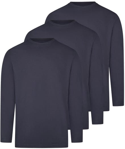 RAGMAN Heren longsleeve 3 pack Basic