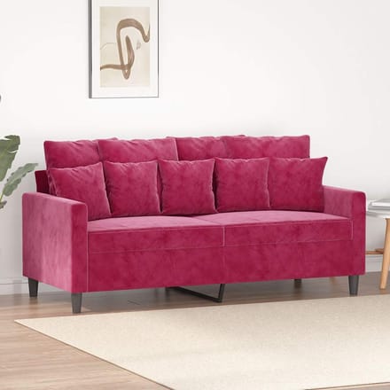 Vidaxl Bank 2-Persoons, Wijnrood, 140 Cm, Bekleed met Fluweel