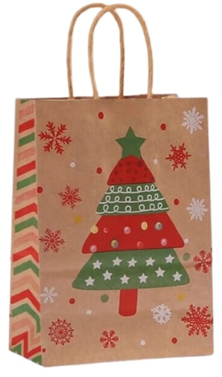 Daily Style – Cadeautas – Kerstboom - Kraft – 6 stuks