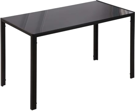 HOMCOM - eettafel - metaal - glas - 120L x 60B x 75H cm - zwart