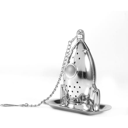 Schattige roestvrijstalen losse thee blad infuser bal zeef filter diffuser kruiden specerijen raket white